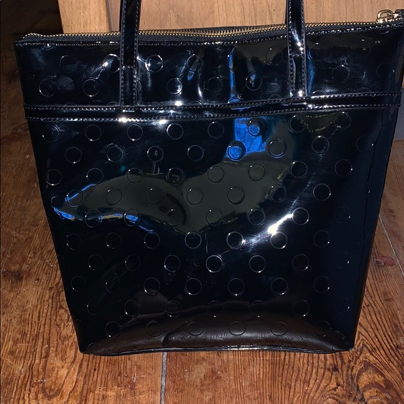 Kate Spade ♠️ Polka Dot Patent Leather Small Tote - Picture 5 of 10